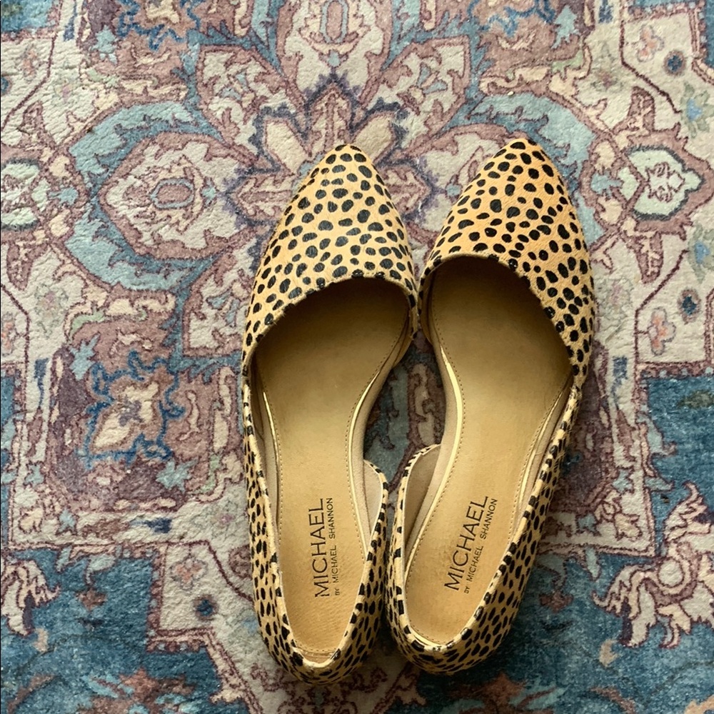 Michael Kors Tan and Black Spotted Flats